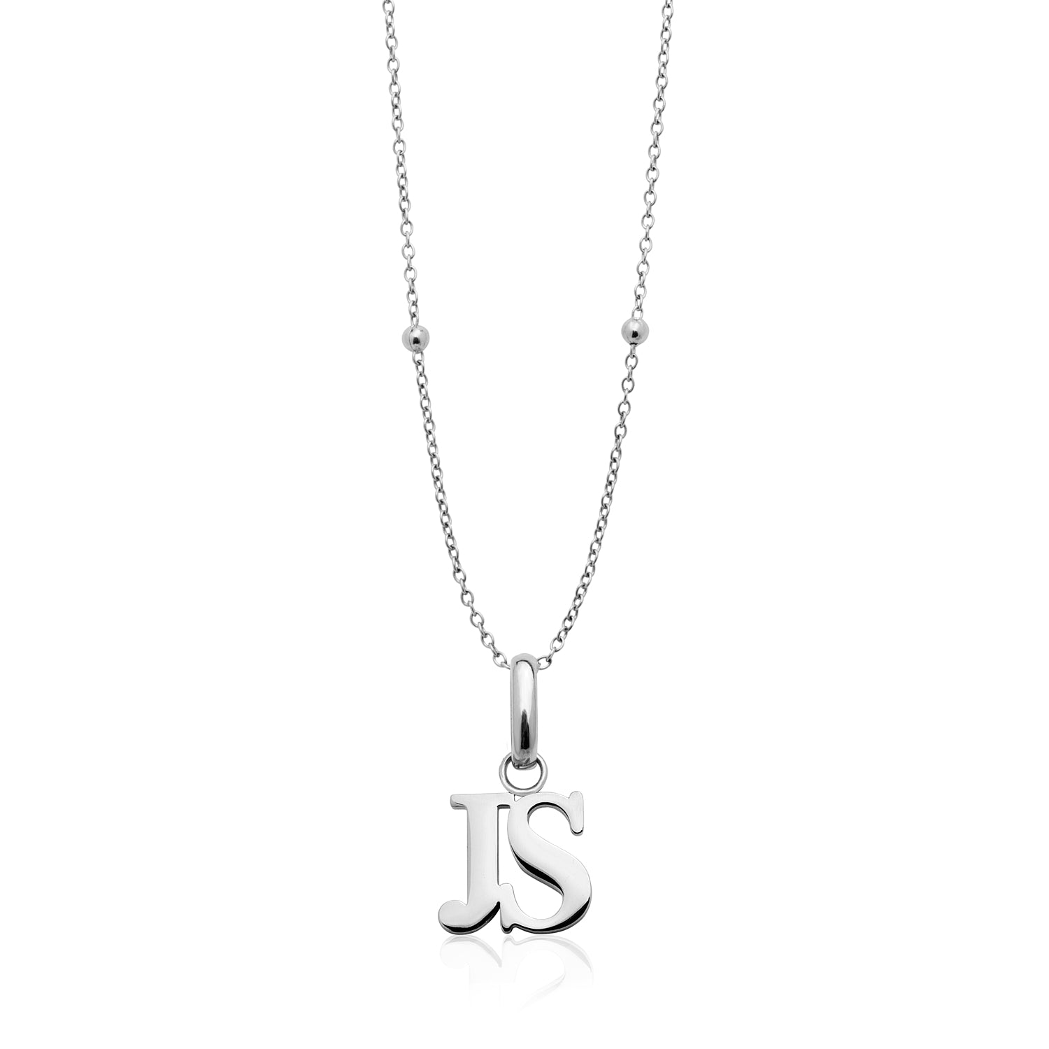 Personalised Silver Double Link Necklace with Diamond – Honey