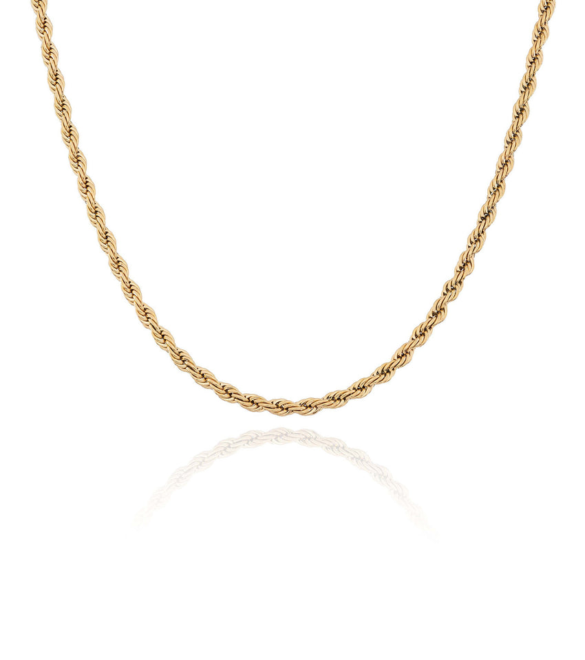 Small Rope Chain Necklace (Gold)