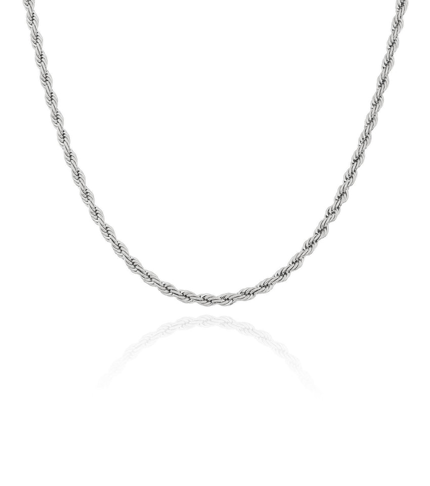 Small Rope Chain Necklace (Silver)