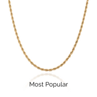 Small Rope Chain Necklace (Gold)