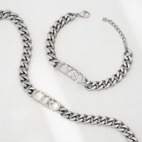 Chunky Initial Choker (Silver)