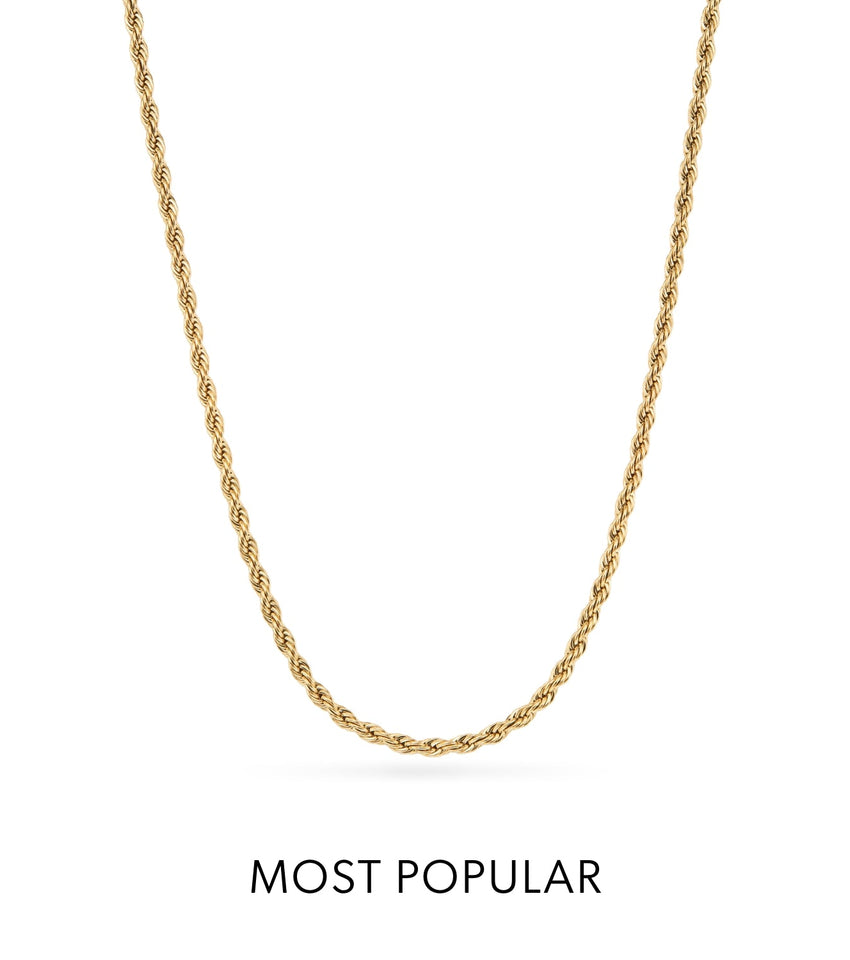 Layering Small Rope Chain Necklace (Gold)