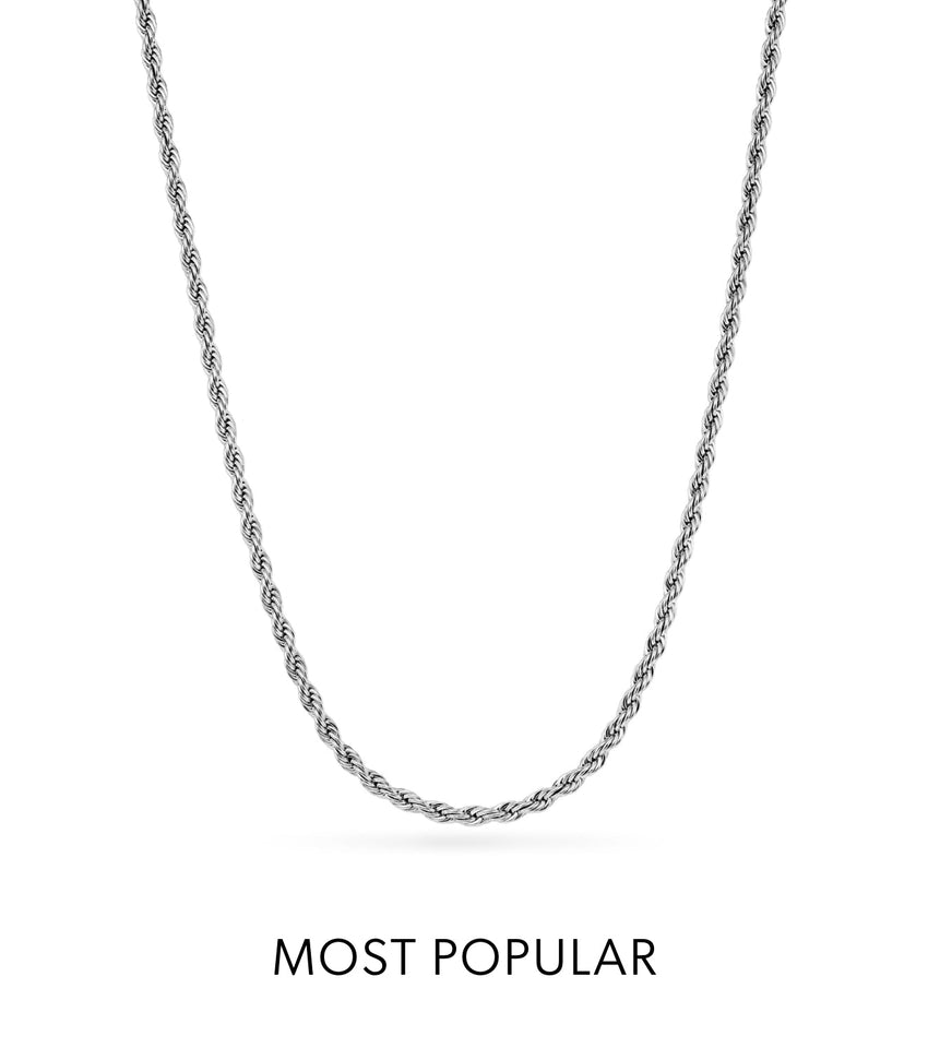 Layering Small Rope Chain Necklace (Silver)