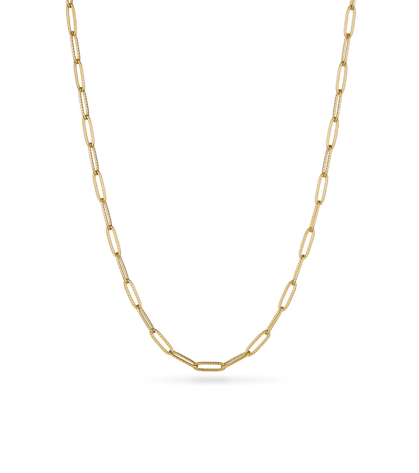 Paperclip Chain Necklace (Gold)