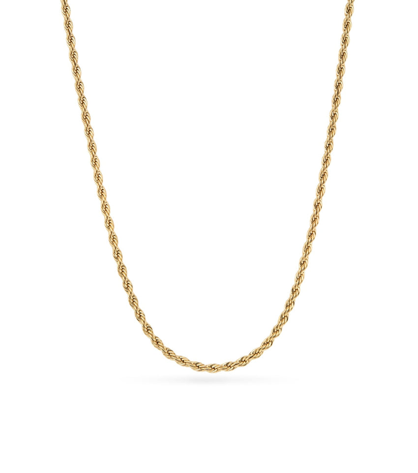 Small Rope Chain Necklace (Gold)