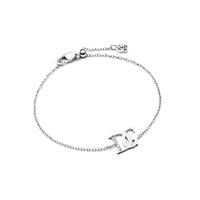 Double Initial Crystal Bracelet (Silver)