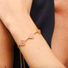 Rose Quartz Clover Custom Name Bracelet (Gold)