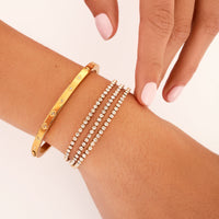 Trinity Crystal Tennis Chain Bracelet (Gold)