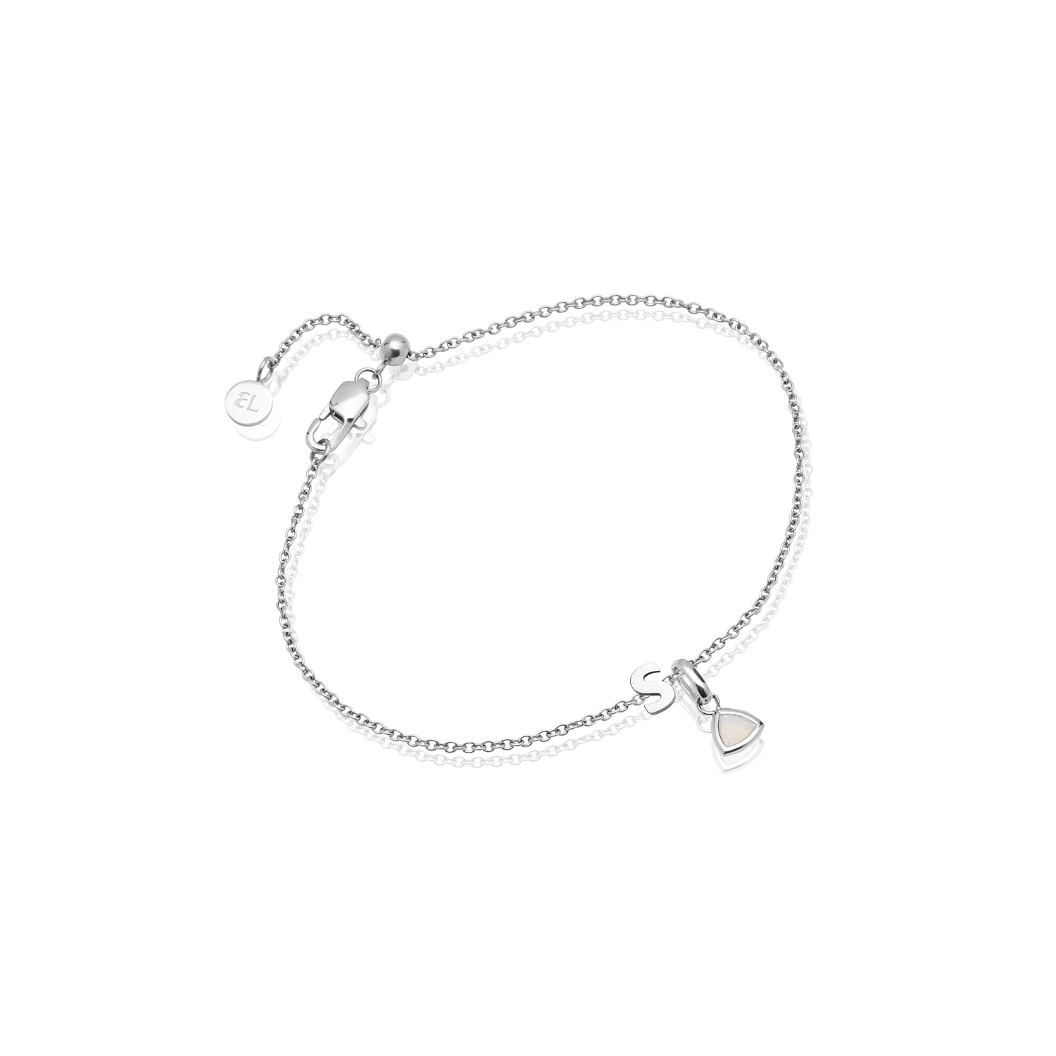 Birthstone & Little Luxe Letter Bracelet (Silver) – Abbott Lyon