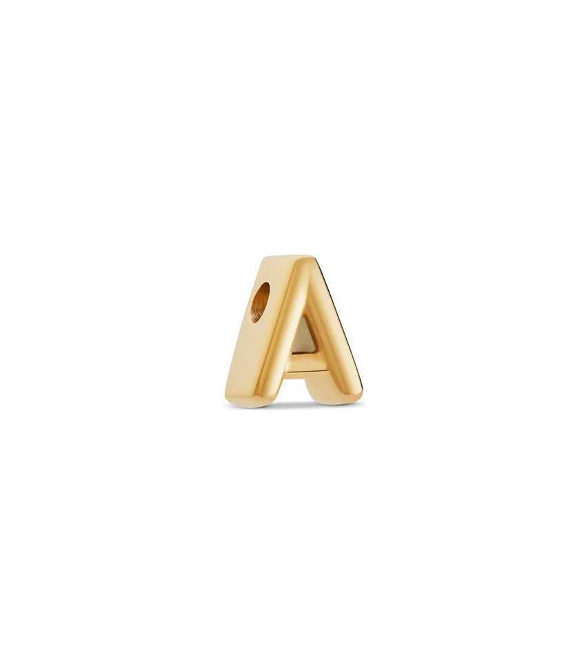 Bubble Initial Necklace Charm (Gold)