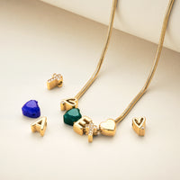 Bubble Initial Necklace Charm (Gold)