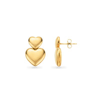 Double Heart Earrings (Gold)