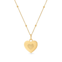 Uniquely Yours Fingerprint Heart Necklace (Gold)