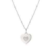 Uniquely Yours Fingerprint Heart Necklace (Silver)