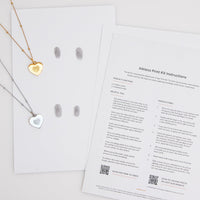 Uniquely Yours Fingerprint Heart Necklace (Gold)