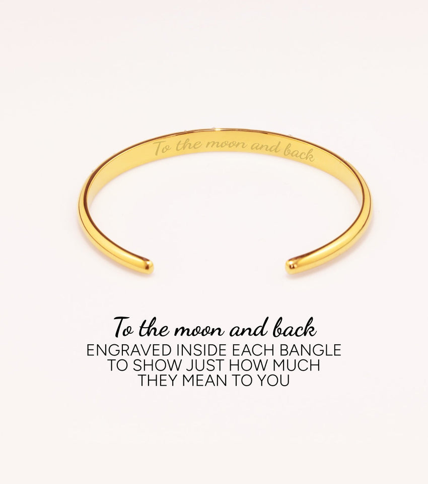 Moon and Back Bangle (Gold)