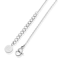 Retro Initial & Birthstone Necklace (Silver)