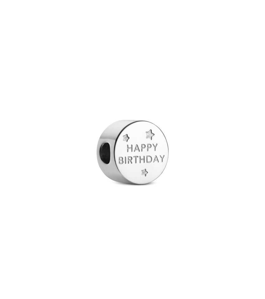 Happy Birthday Bracelet Charm (Silver)