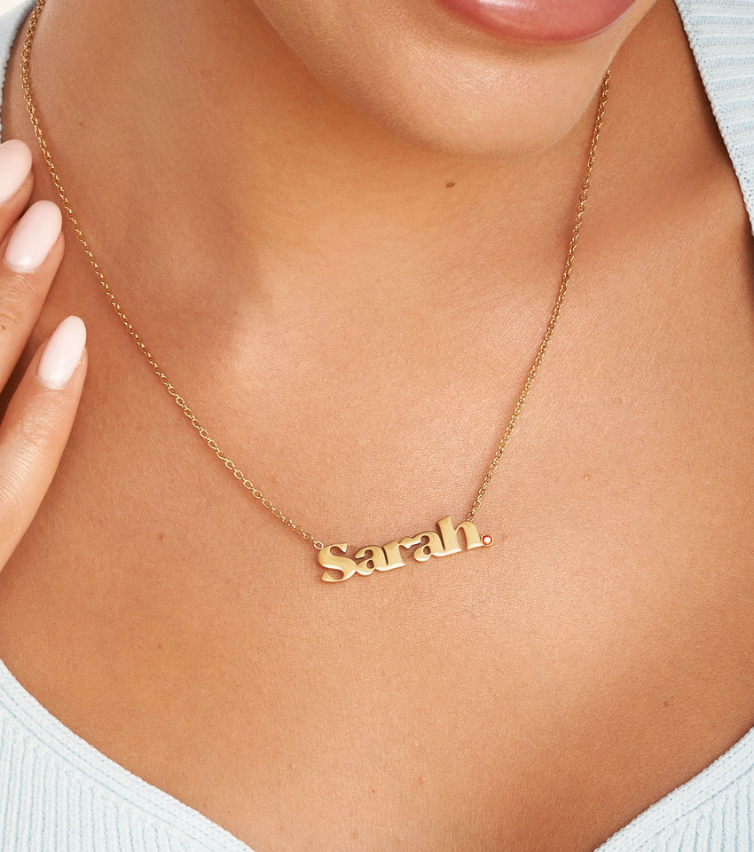 Retro Name Necklace (Gold)