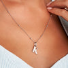 Retro Initial Necklace (Silver)