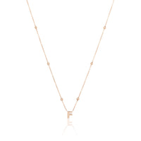 Mini Letter Sphere Chain Necklace (Rose Gold)