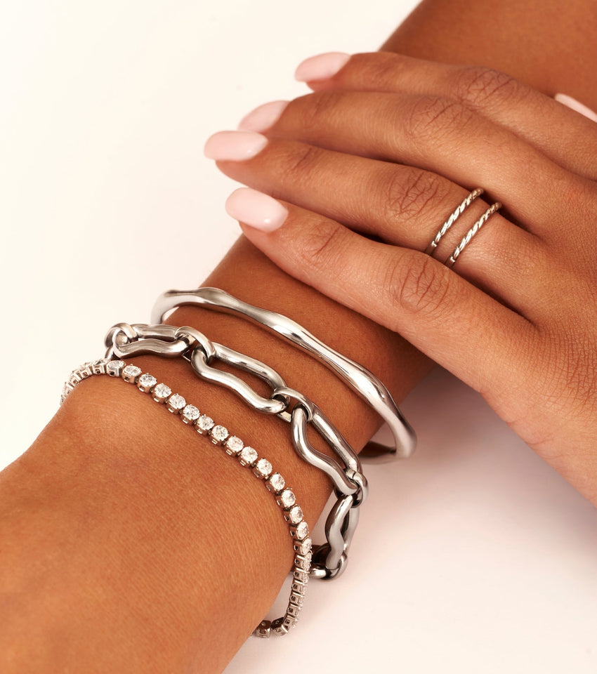 Molten Link Bracelet (Silver)