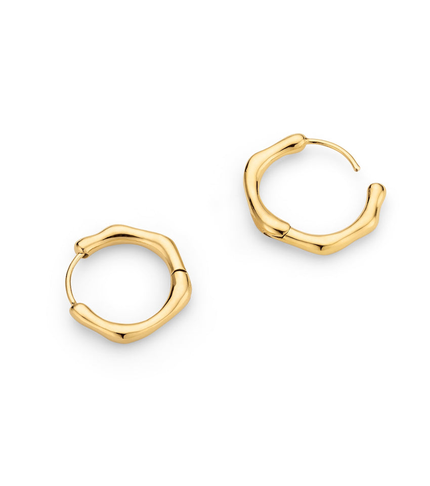 Molten Hoop Earrings (Gold)