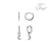 Moon and Back Moon Huggie Earring Bundle (Silver)