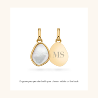 Molten Initial & Organic Moonstone Necklace (Gold)