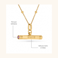 Custom Stamped T-Bar Necklace (Gold)