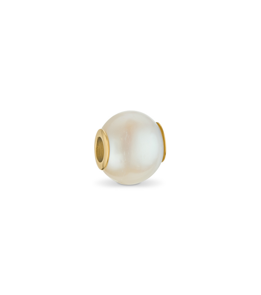 Organic Pearl Necklace Charm (Gold)