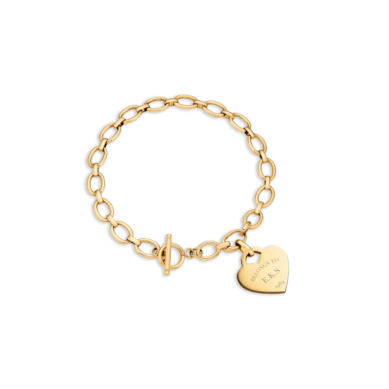 Heart Token Oval Bracelet (Gold) – Abbott Lyon