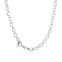 Oval Link Chain Necklace (Silver)