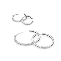 Beam Pavé Hoop Earrings Bundle (Silver)