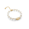 Lunar Pearl Initial Bracelet (Gold)