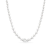 Lunar Pearl Initial Choker (Silver)