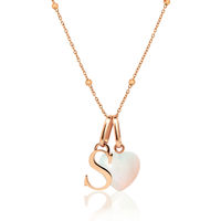 Personalised Initial & Birthstone Necklace (Rose Gold)