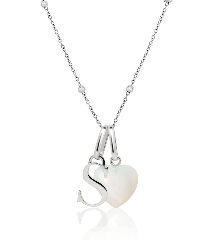 Personalised Initial & Birthstone Necklace (Silver)