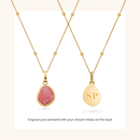 Pink Chalcedony Stone Pendant (Gold)