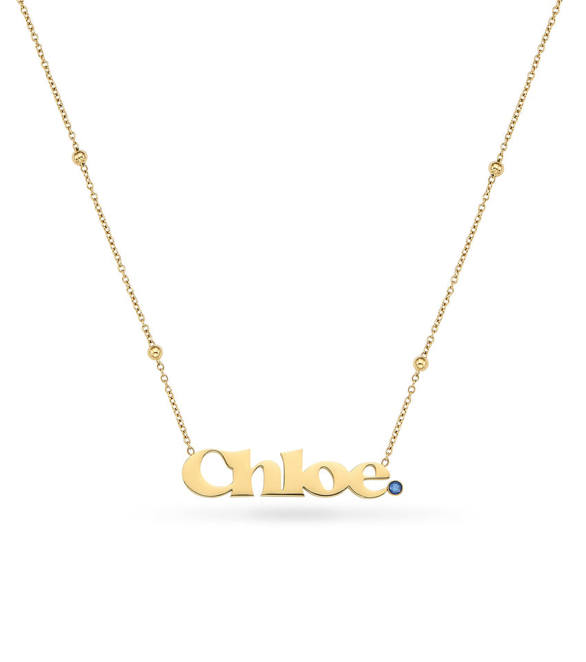 Retro Name Necklace (Gold)