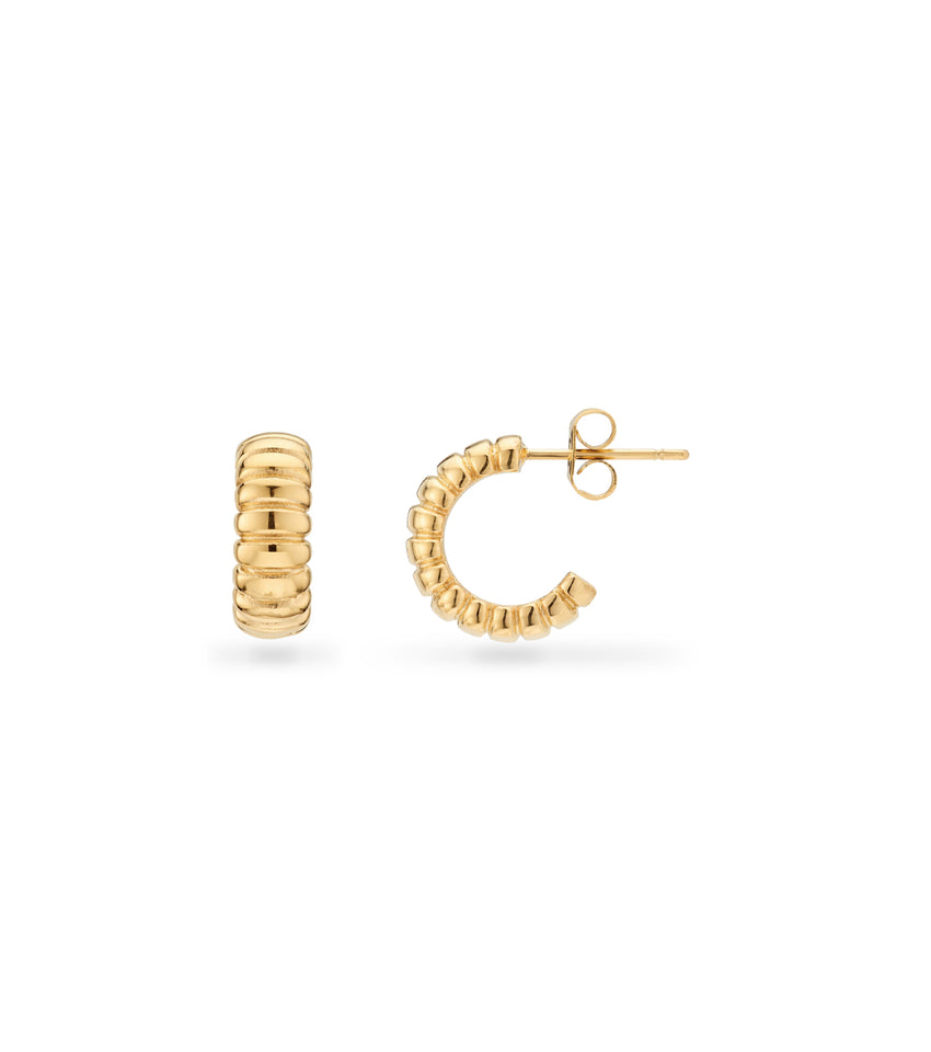 Rope Hoop Earrings (Gold)