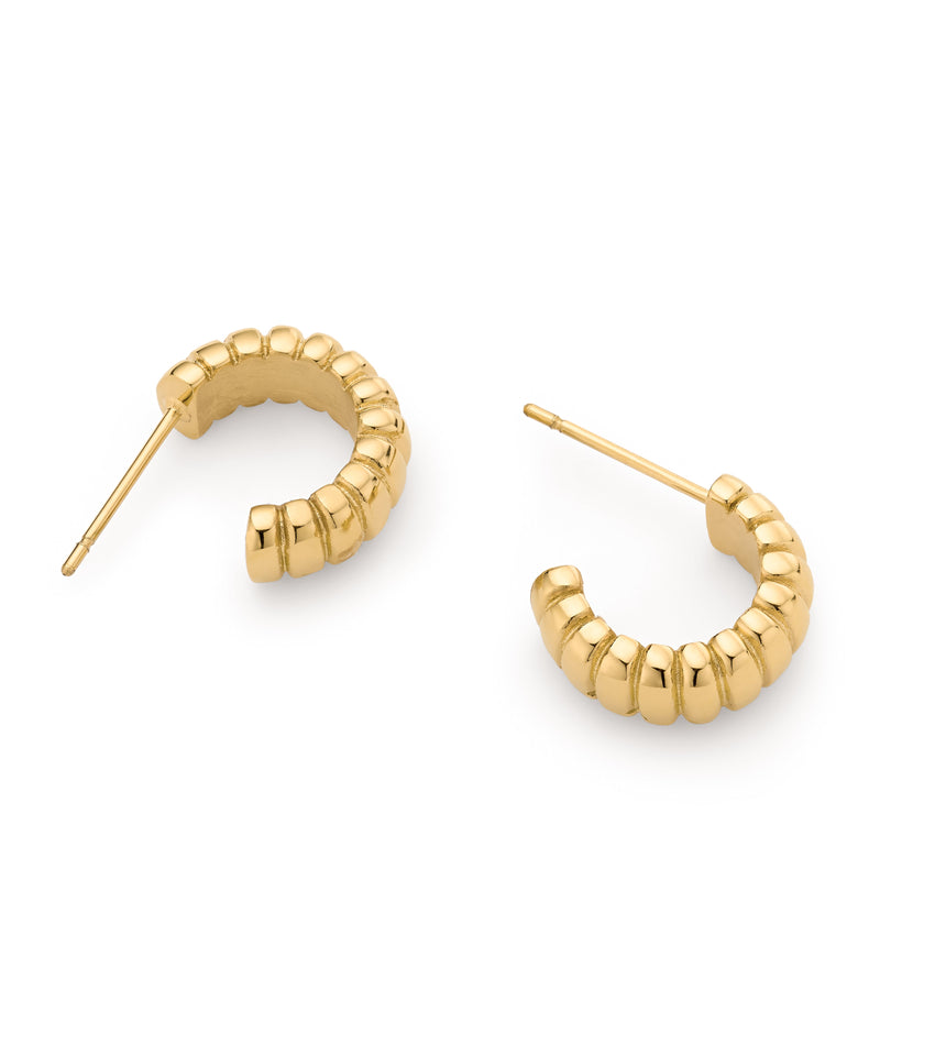 Rope Hoop Earrings (Gold)