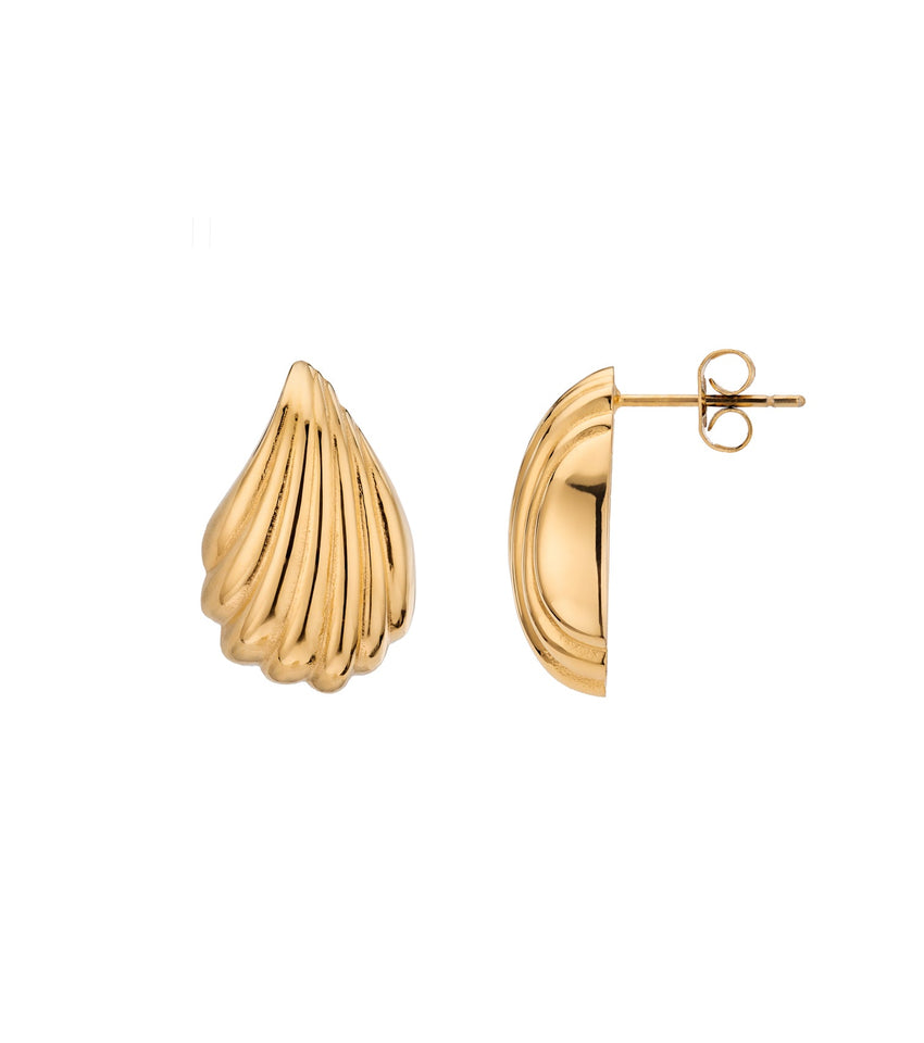 Rope Teardrop Stud Earrings (Gold)