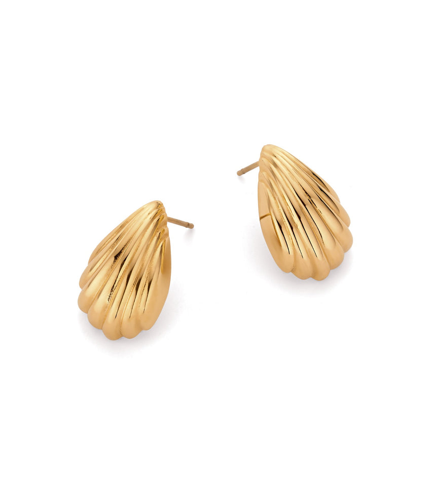 Rope Teardrop Stud Earrings (Gold)