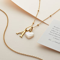 Personalised Initial & Birthstone Necklace (Gold)