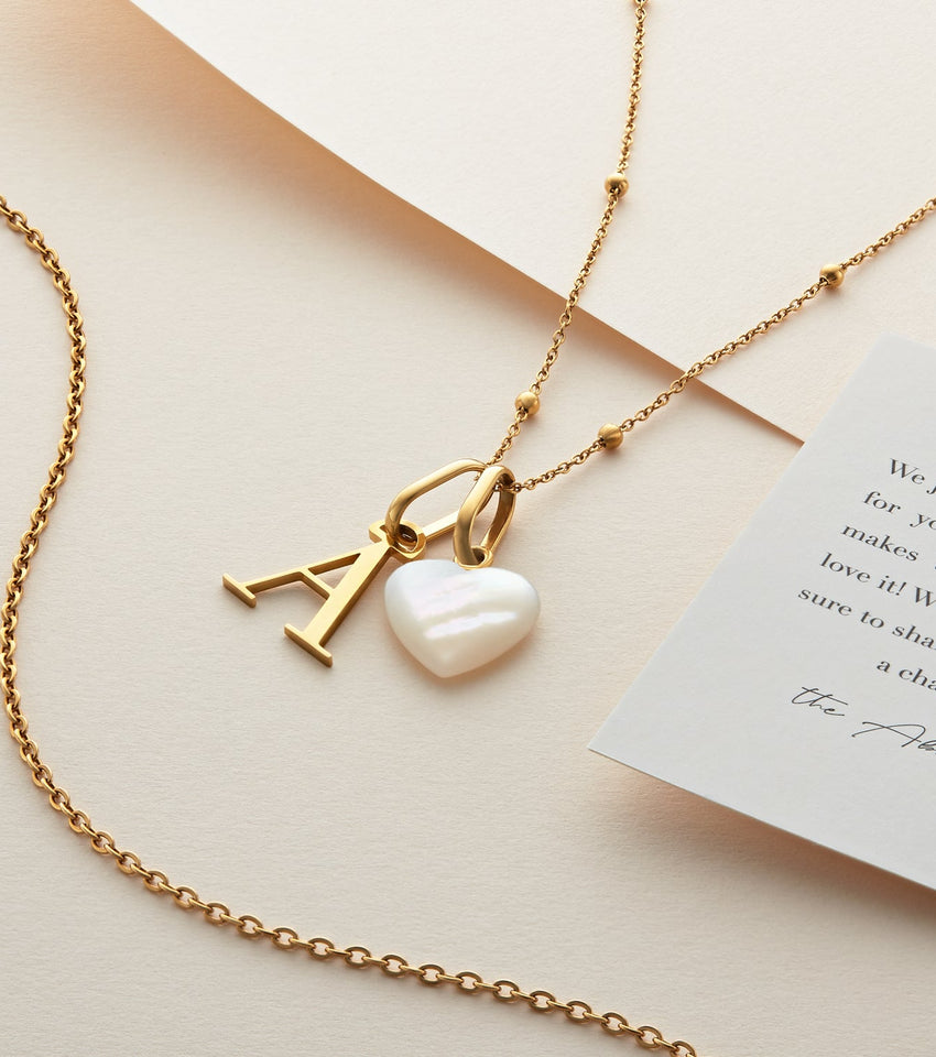 Personalised Initial & Birthstone Necklace (Gold)