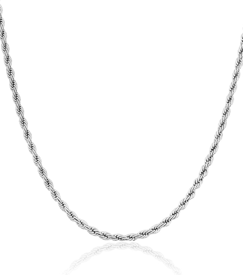 Small Rope Chain Necklace (Silver)