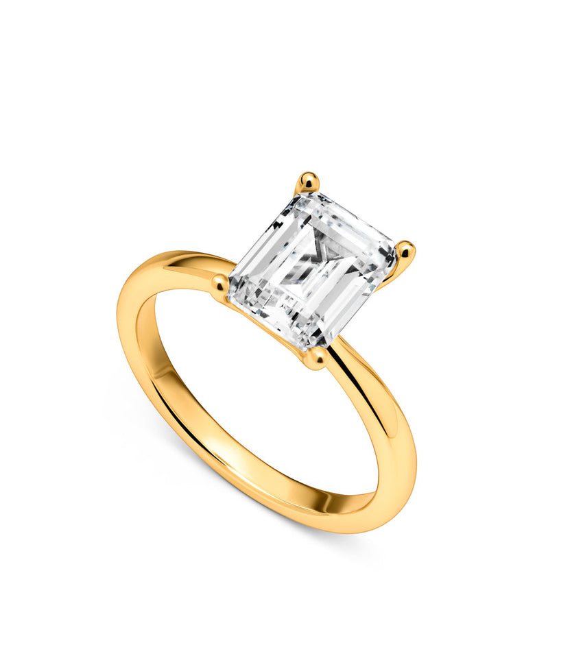 Emerald Cut Solitaire Ring (Gold)