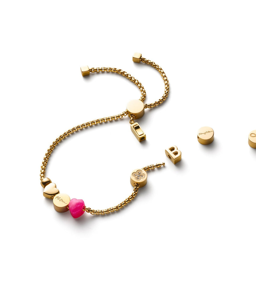 Crystal Clover Bracelet Charm (Gold)