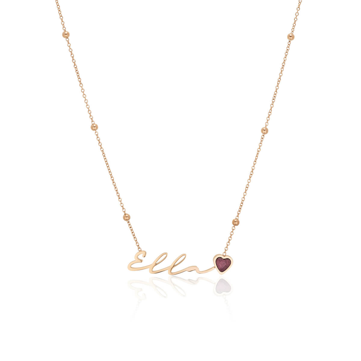 Birthstone Signature Name Necklace (Rose Gold) – Abbott Lyon